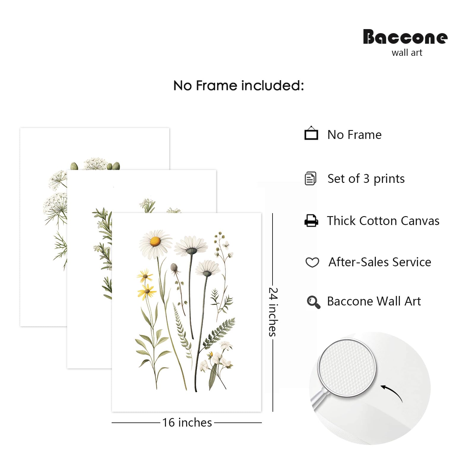 Amazon.com: Baccone Botanical Wall Art Flower Wall Decor Vintage